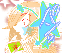 A GIRL TALKING WITH VIDEO GAME sticker #11832581