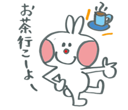 Large character work hard rabbit sticker #11833070