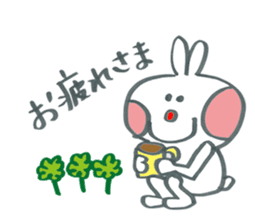 Large character work hard rabbit sticker #11833072