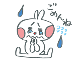 Large character work hard rabbit sticker #11833077