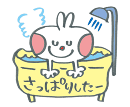 Large character work hard rabbit sticker #11833078