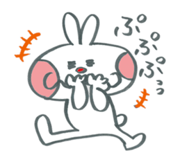 Large character work hard rabbit sticker #11833081