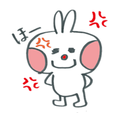 Large character work hard rabbit sticker #11833083