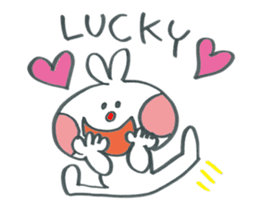 Large character work hard rabbit sticker #11833086