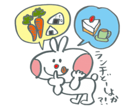 Large character work hard rabbit sticker #11833087