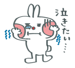 Large character work hard rabbit sticker #11833095