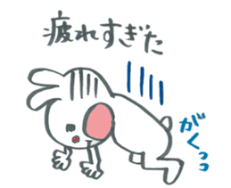 Large character work hard rabbit sticker #11833103