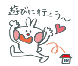 Large character work hard rabbit sticker #11833107