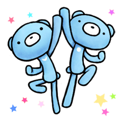 English stickers of the blue bears