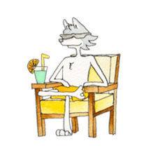 Surfin Rabbit and Wolf sticker #11836111