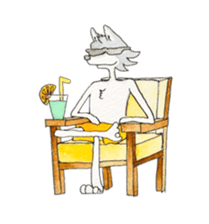 Surfin Rabbit and Wolf sticker #11836111