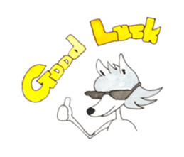 Surfin Rabbit and Wolf sticker #11836113