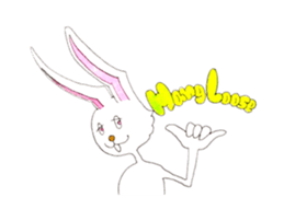 Surfin Rabbit and Wolf sticker #11836114