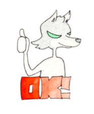 Surfin Rabbit and Wolf sticker #11836115