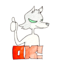 Surfin Rabbit and Wolf sticker #11836115