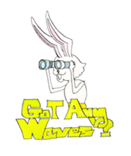 Surfin Rabbit and Wolf sticker #11836116