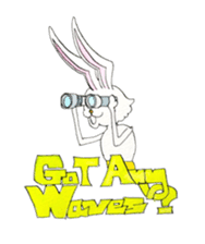 Surfin Rabbit and Wolf sticker #11836116