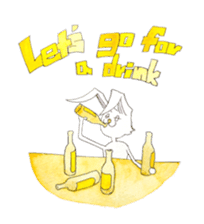 Surfin Rabbit and Wolf sticker #11836120