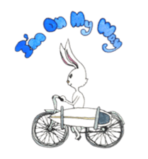 Surfin Rabbit and Wolf sticker #11836126