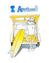 Surfin Rabbit and Wolf sticker #11836127