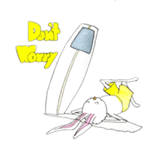 Surfin Rabbit and Wolf sticker #11836136