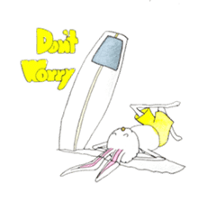 Surfin Rabbit and Wolf sticker #11836136