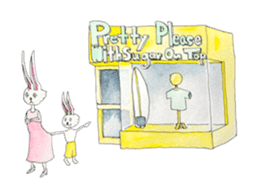 Surfin Rabbit and Wolf sticker #11836137