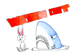 Surfin Rabbit and Wolf sticker #11836141