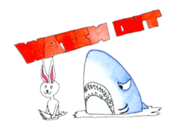 Surfin Rabbit and Wolf sticker #11836141