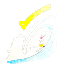 Surfin Rabbit and Wolf sticker #11836144