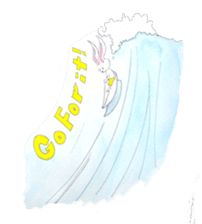 Surfin Rabbit and Wolf sticker #11836146