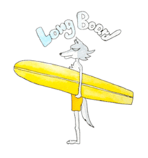 Surfin Rabbit and Wolf sticker #11836148