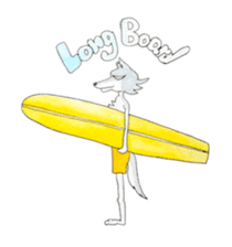 Surfin Rabbit and Wolf sticker #11836148