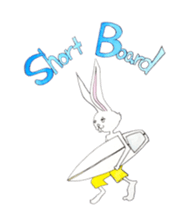 Surfin Rabbit and Wolf sticker #11836149