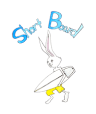 Surfin Rabbit and Wolf sticker #11836149