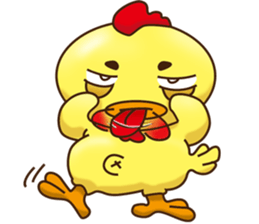 Comfortably chicken sticker #11837127