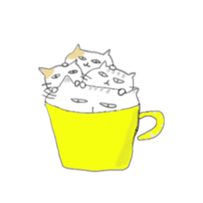 Cat went into the cup sticker #11838350