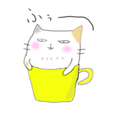 Cat went into the cup sticker #11838351