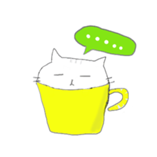 Cat went into the cup sticker #11838352