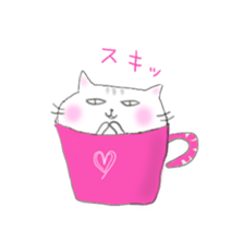 Cat went into the cup sticker #11838353