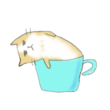 Cat went into the cup sticker #11838354