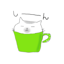 Cat went into the cup sticker #11838357