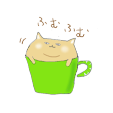 Cat went into the cup sticker #11838360