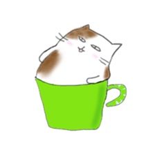 Cat went into the cup sticker #11838375