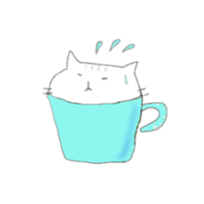 Cat went into the cup sticker #11838379