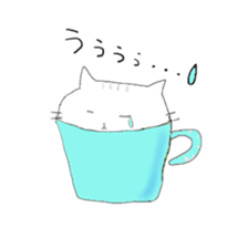 Cat went into the cup sticker #11838380