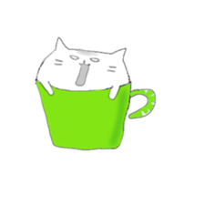 Cat went into the cup sticker #11838381