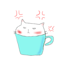 Cat went into the cup sticker #11838383