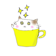 Cat went into the cup sticker #11838385