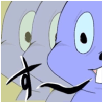 Overbite rabbit kun sticker #11839009